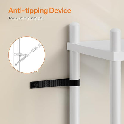 HOOBRO Over the Toilet Storage, 3-Tier Over Toilet Bathroom Organizer, Freestanding Above Toilet Shelf with Adjustable Feet, Space Saving, Easy Assembly, White WW63TS01