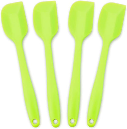 Silicone Spatula 4-piece Set, Heat-Resistant Non-stick Rubber Spatulas with Stainless Steel Core, Green
