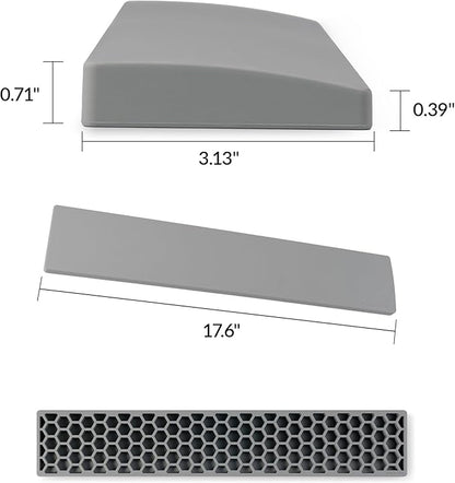 Keychron Gray Silicone Wrist & Palm Rest – 17.6" Full Size for K10 Pro / K10 Max / Q6 / Q6 Pro / Q6 Max / Q6 HE / V6 / V6 Max – Full Honeycomb Anti-Slip Base, Smooth & Soft Typing Support