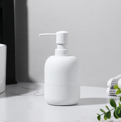 GalDal White Soap Lotion Dispenser with A Spare Pump,Liquid Hand Soap Dispenser Sets for Bathroom Countertop,2pcs/Set Soap Dispenser for Kitchen