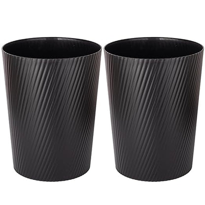 UUJOLY Small Trash Can Wastebasket Garbage Can Container Bins for Bathrooms, Laundry Room, Kitchens, Offices, Kids Rooms, Dorms (Black, 2 Pack)