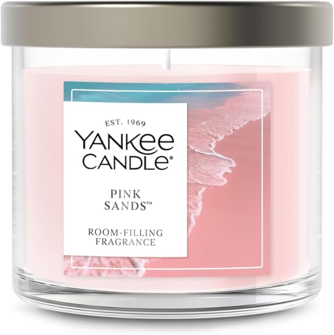 Yankee Candle Small Tumbler Scented Candle with up to 40 Hour Burn Time, Premium Plant Wax Blend for Consistent Burn, 4.3 oz Tumbler Candle with Room Filling Fragrance, Pink Sands