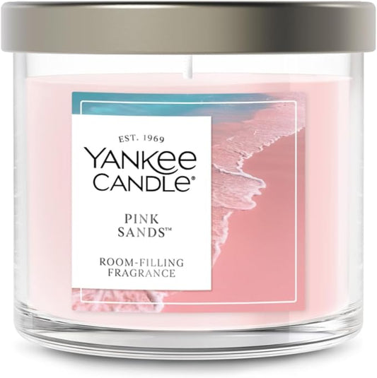 Yankee Candle Small Tumbler Scented Candle with up to 40 Hour Burn Time, Premium Plant Wax Blend for Consistent Burn, 4.3 oz Tumbler Candle with Room Filling Fragrance, Pink Sands
