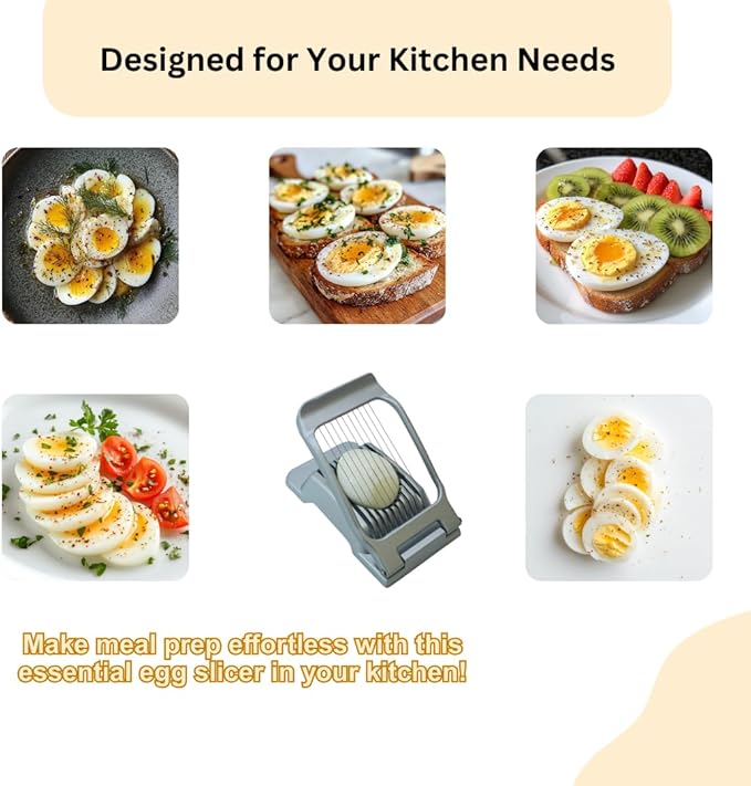 Annie & Mia Design Egg Slicer, Stainless Steel Wires Dishwasher Safe Aluminum Alloy Heavy Duty Multipurpose Cutter For Hard Boiled Eggs or Strawberry, Butter, Kiwi
