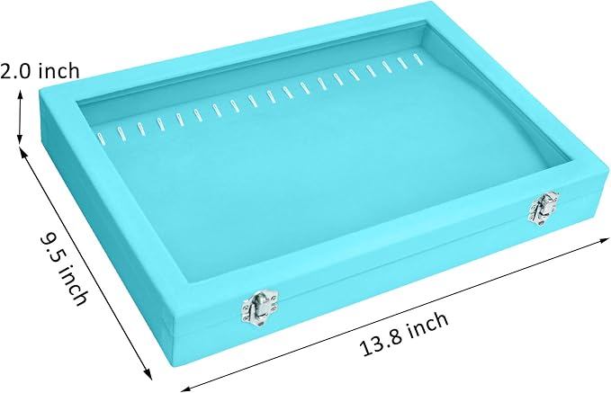 Vicoter Velvet Necklace Display Jewelry Tray 20 Hook Necklace Tray Necklace Pendant Jewelry Tray for Women and Girls