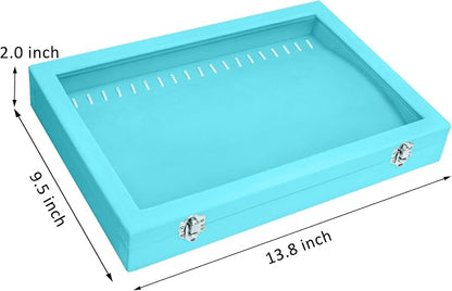 Vicoter Velvet Necklace Display Jewelry Tray 20 Hook Necklace Tray Necklace Pendant Jewelry Tray for Women and Girls