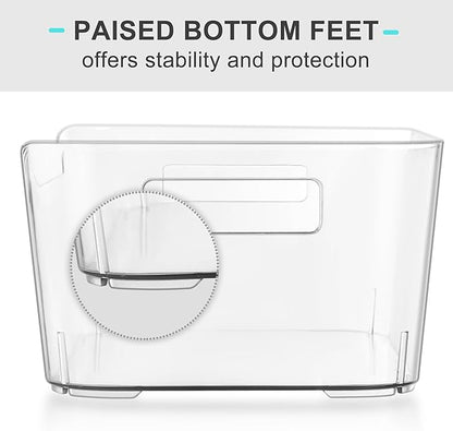 Heyuzb Pantry Organizers and Storage, 12 Pack Clear Plastic Storage Bins for Freezer, Multi-Use Organizer Bins for Kitchen, Office, Fridge, Cabinet and Shelf Organizing