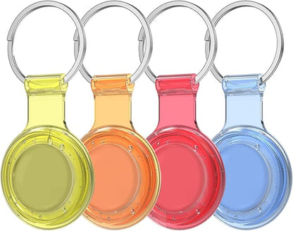 Compatible with AirTag Holder Case Keychain 4 Pack, for AirTag 1st & 2nd Generation Key Chain Ring Case Cover for Air Tag Holder GPS Tracker Item Air Tags Finders Air Tagholder for Kids,Bags,Luggages