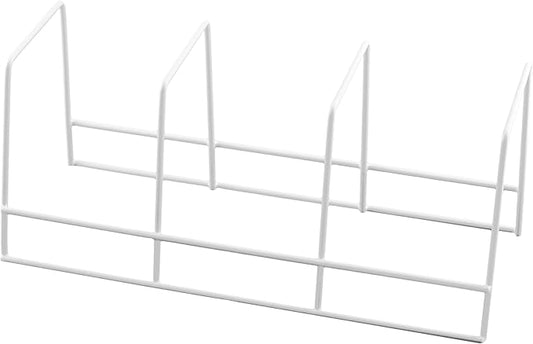 YBM HOME Wire Dish Storage Rack for Plates, Cutting Boards, Bakeware, Pots and Pans, Serving Trays, Lids, and Other Cookware, 3 Section Plate Holder for Cabinets and Cupboards, Silver 2552