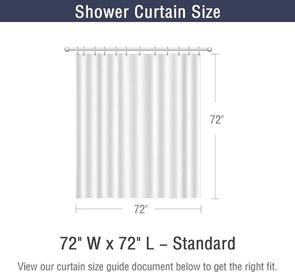 Gibelle Fog Blue Shower Curtain for Bathroom, 3D Embossed Textured Fabric Shower Curtain, Modern Farmhouse Chic Soft Cloth Shower Curtain Set with Hooks, 72x72