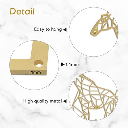 SIGNLEADER Metal Wall Art Decor Giraffe Safari Animal Modern Abstract Wall Sculpture Hangings Home Decoration for Living Room, Bedroom, Bathroom, Kitchen, Outdoor - 30" Gold
