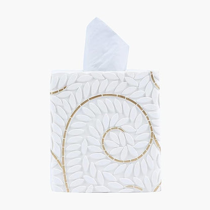 Hymmah Modern Square Tissue Box Cover Holder,Bathroom Accessories Decor Unique Design Tissue Box Cover for Bathroom Vanity Counter Tops Also Great for Bedrooms and Living Rooms
