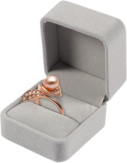 Juvale Velvet Ring Box Set of 6 - Grey, 2.5 x 1.7 x 2 in - Individual Ring Holders & Jewelry Storage Cases