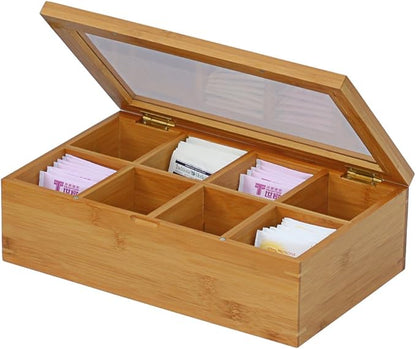 Oceanstar - TB1323 Oceanstar Bamboo Tea Box, 12 Inch, Natural