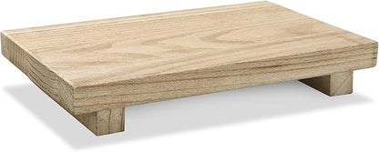 Nuogo Wood Riser Tray Soap, Stand Soap Tray for Kitchen Sink, Wood Pedestal for Kitchen Counter Sink Stand Decorative Rustic Bathroom Dishes Plant Bottles Candles Display(12 x 7 Inch,Natural)