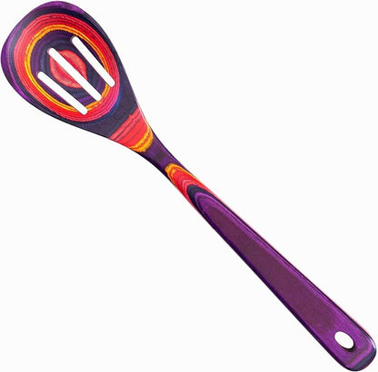 Totally Bamboo Baltique Waikiki Collection 12-1/2" Wooden Slotted Cooking Spoon, Safe for Nonstick