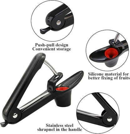Cherry Pitter Tool, Cherry Pit Remover Tool, Cherry Picker, Fruit Core Remover Design for Make Delicious Cherries Dishes and Cocktail Cherries (Black)