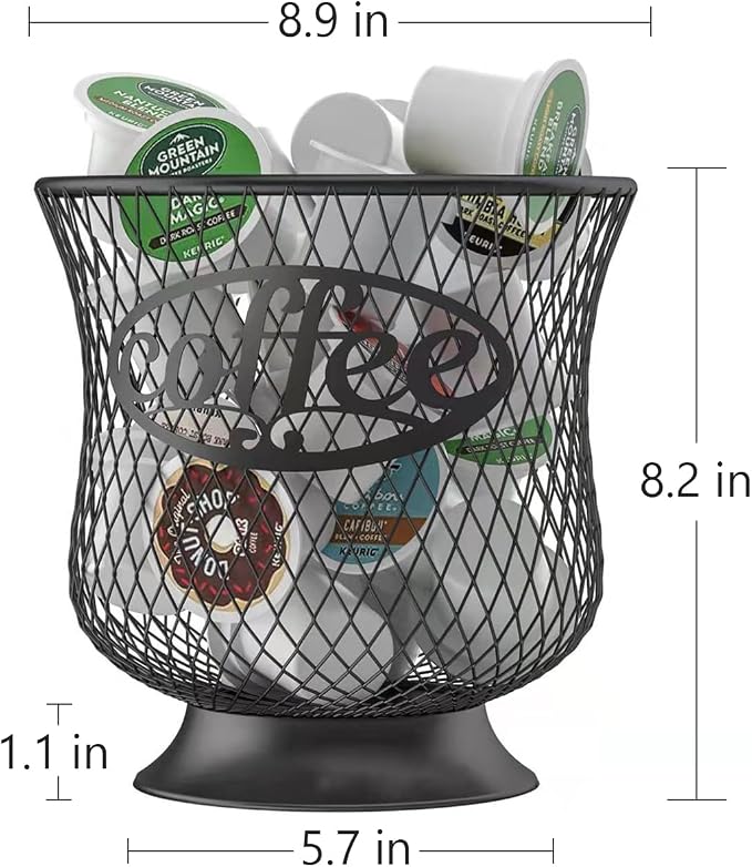ITHSKUILL Coffee Pod Holder, Large K Cup Organizer, Large Capacity K Cup Storage for Keuring Espresso Capsule Coffee Creamer, Easy to Refill and Organize for Cafe Bar, Coffee Bar Decor