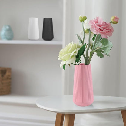 All Pink Ceramic Vase, GUKJOB Small Cute Flower Vase for Pampas Grass, Home, Living Room, Dining Table, Farmhouse, Office Decor, Bedroom, Table, and Kitchen Shelf (All Pink)