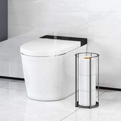 Gypie New Upgrade Free Standing Toilet Paper Storage Holder Stand, Heavy Duty 304 Stainless Steel Base, 3 Roll Capacity Toilet Paper Roll Holder for Bathroom Organization