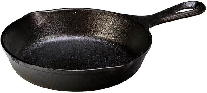Lodge Seasoned Cast Iron Skillet - PFAS-Free, Non-Toxic Cookware - Use with an Oven, Stove, Grill, or Campfire - Naturally Non-Stick & Oven Safe - 6.5 Inches