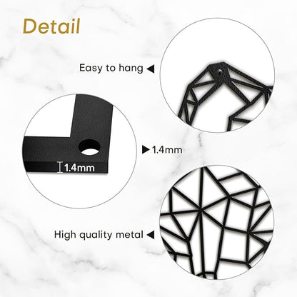 SIGNLEADER Metal Wall Art Decor Bull Warrior Modern Abstract Wall Sculpture Hangings Home Decoration for Living Room, Bedroom, Bathroom, Kitchen, Outdoor - 24" Black