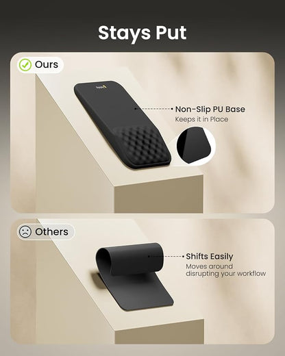 ProtoArc Ergonomic Mouse Pad with Wrist Rest, MP50 Mousepad with Massage Design, Soft Memory Foam and Non-Slip PU Base for Pain Relief, Desk, Home, Office, 12x8 Inches, Black (Mouse Not Included)