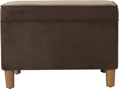 Spatial Order Home Decor | Dinah Collection Modern Storage Ottoman | Ottoman with Storage for Living Room & Bedroom(Chocolate Brown Velvet)