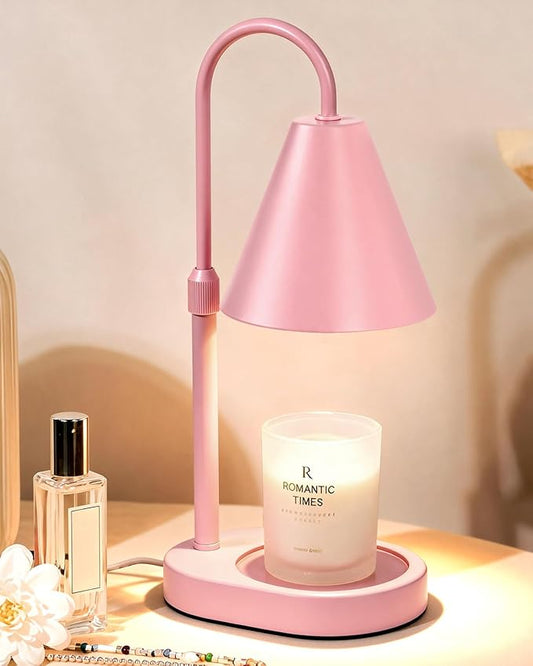 Funistree Modern Pink Candle Warmer Lamp with Timer, Dimmable Candle Lamp Warmer, Mothers Day Birthday Gifts for Women, Adjustable Candle Light, Anniversary Day Gifts Candle Warmer,Bedroom Home Decor