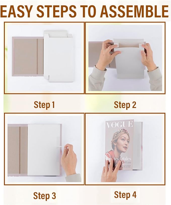 Luxe Large | 4 PCS Faux Decorative Books for Home Decor | Not Real Books (Cardboard Boxes) | Coffee Table, Bookshelf & Shelf Styling Display Props for Living Room, Office