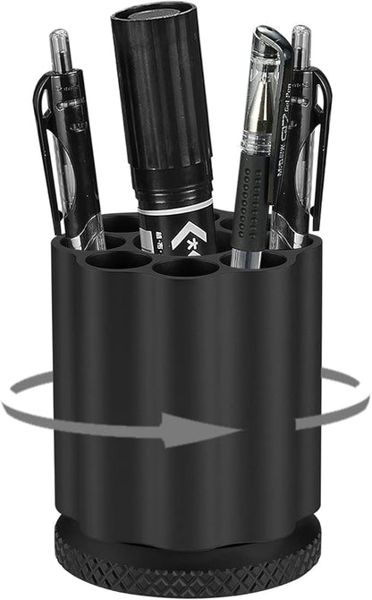 Rotating Revolver Pen Holder, Gun Cylinder Pen Holders, Favorite Pencil Holder and Perfect Stationery Supplies (Black)