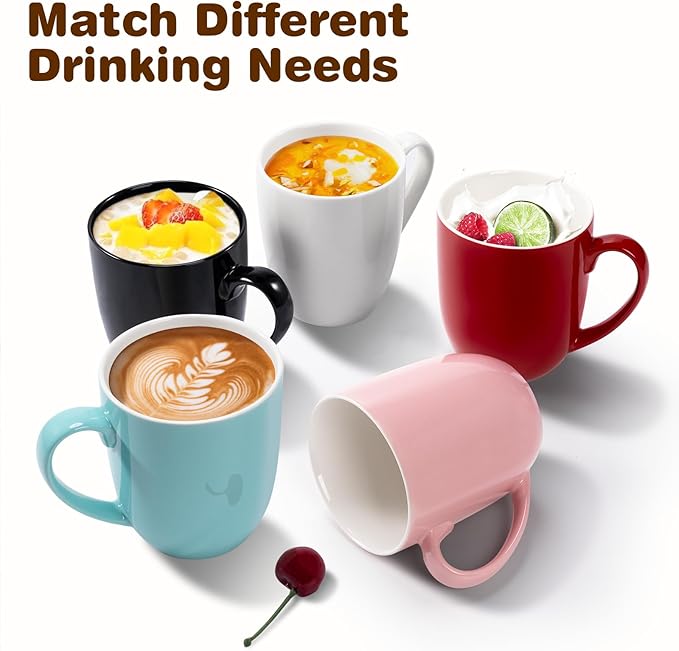 Urbanstrive 16 oz Large Coffee Mug with Handle Tea Cup Novelty Coffee Cup Idea Gift for Men Women Office Work (Yellow)