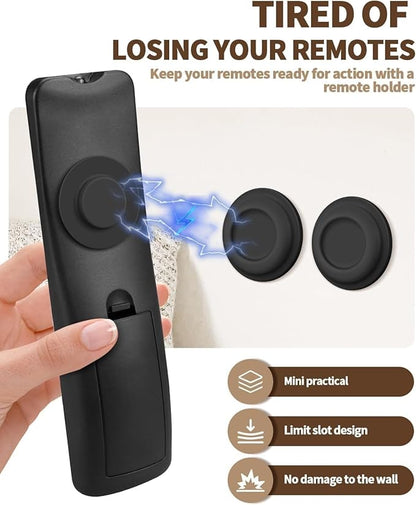 6 Pack Magnetic Remote Control Holder – Upgraded Silicone Magnetic Wall Mount for TV, Fan & Air Conditioner Remotes – Self-Adhesive, No-Drill Remote Control Holder Wall Mount (Circle Grey)