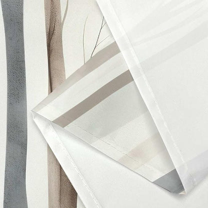 MERCHR Brown Grey Tree Fabric Shower Curtain, Art Style Abstract Birch Forest Rustic Wood Polyester Fabric Waterproof Bath Curtain, Farmhouse Bathroom Shower Curtains with Hooks 47X64 Inch