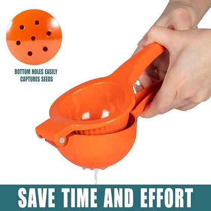 Y-ME Manual Juicer Citrus Lemon Squeezer, Fruit Juicer Lime Press Metal, Professional Hand Juicer Kitchen Tool(Orange)