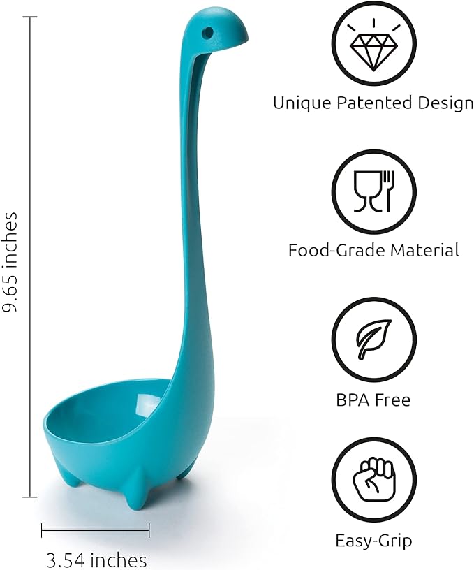 OTOTO The Original Nessie Ladle - Soup Ladle, Cute Gifts, Funny Kitchen Gadgets, Loch Ness design, Cooking Gifts for Mom - Cute and Practical Kitchen Utensils - Unique Gifts for Women