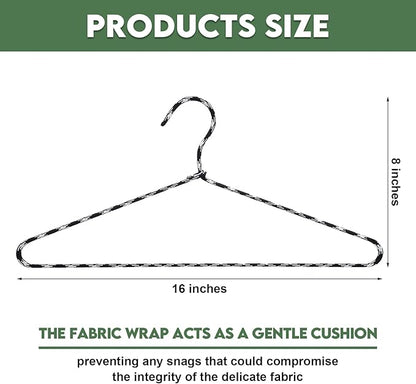 15 Pcs Fabric Wrapped Metal Hangers Covered Wire Hanger Metal Coat Hangers Non Slip for Clothes Closet Clothing Suit Shirt Pant (Black and White)