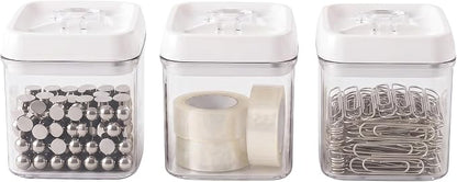 Felli Flip Tite Food Storage Container 4" Small Size Airtight Lid Lock Top, Stackable Kitchen Canister for Space Saving, Pantry Fridge Cupboard Organizer, Spice Seasoning Pet Treats Snack (0.5 qt)