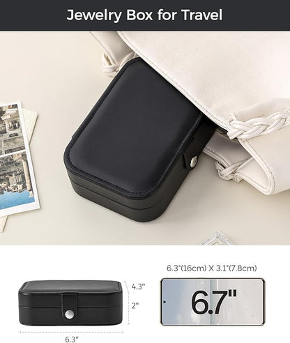 CASEGRACE Jewelry Box For Women Portable Travel Jewelry Case for Necklace Earring Rings Jewelry Holder Case Gift Box Girls