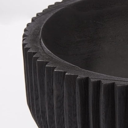 DN DECONATION Wooden Decorative Bowl, 9.84” Black Wood Fruit Bowl for Rustic Home Decor, Key Bowls for Farmhouse Decor Table Centerpiece Entryway Living Room Kitchen
