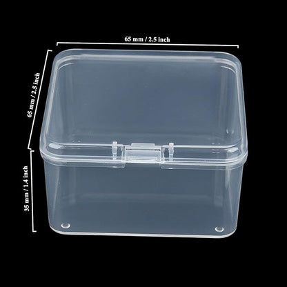LJY 60 Pieces Square Mini Clear Plastic Storage Containers Box Case with Lids for Small Items and Other Craft Projects (Transparent, 2.5 x 2.5 x 1.4 inch)