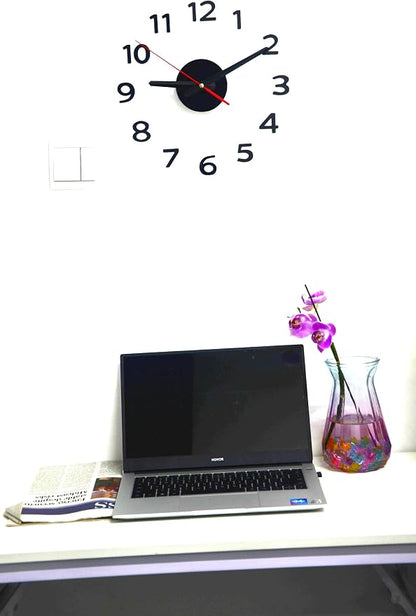 OceeK DIY Wall Clock, Modern Silent Non-Ticking, Battery Operated, 3D Quality Quartz Frameless Wall Closks,8-15" Round