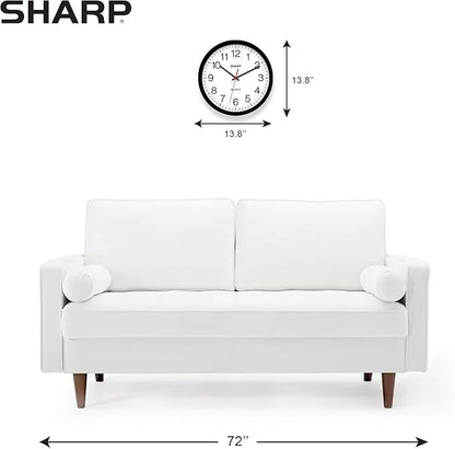 Sharp Wall Clock – Black, Silent Non Ticking 14 Inch Quality Quartz Battery Operated Round Easy to Read Home/Kitchen/Office/Classroom/School Clocks, Sweep Movement