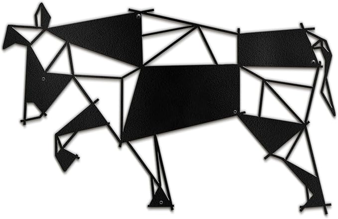 SIGNLEADER Metal Wall Art Decor Stubborn Donkey Modern Abstract Wall Sculpture Hangings Home Decoration for Living Room, Bedroom, Bathroom, Kitchen, Outdoor - 12" Black