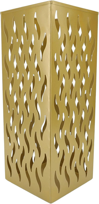 Metal Umbrella Holder, Square Umbrella Stand Rack for Entryway, 6.3" x 6.3" x 16.5" (Gold)