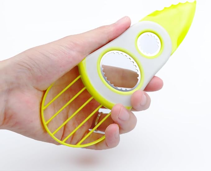 3-in-1 Avocado Tool-Cuts, Pits&Slices Fast, Non-Slip Grip, Dishwasher Safe | Stainless Steel Avocado Cutter and Pitter