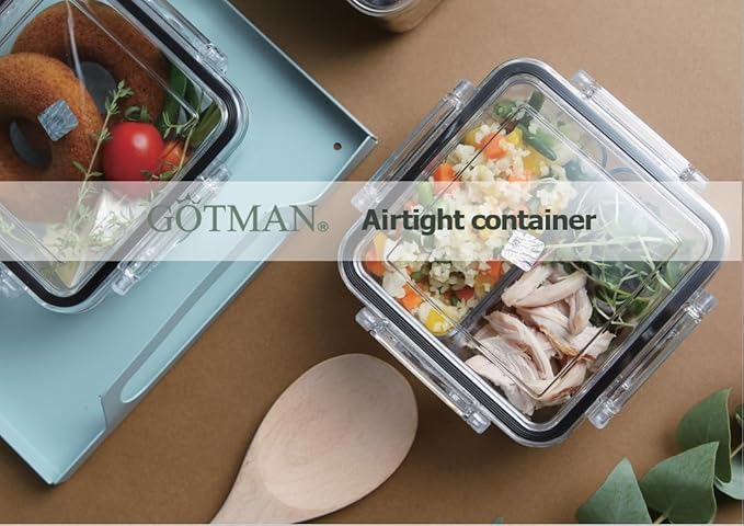 Airtight Food Storage Container with Lid(26.4 oz, 2 Removable Boxes) - Tritan 100% | BPA-Free | Candy and Nuts Organizer| Fruits, Vegetables, Snacks | Travel, Party and Picnic | Meal Prep| Lunch box