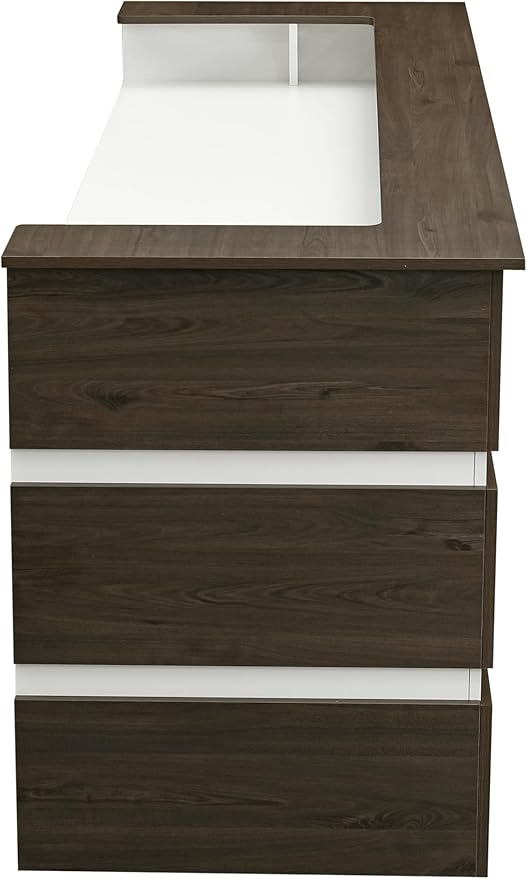 Mares 87" Wood Office Reception Desk Counter & Drawers w/Telescopic Rails & Chrome Handles | Cable Grommet Holes | Option to Add Logo | Front Table Furniture Nail Hair Beauty Salon Spa Restaurant