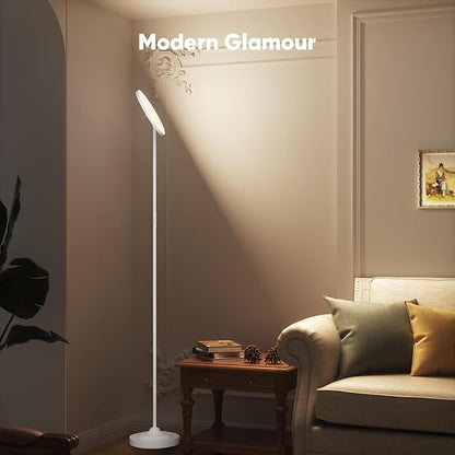 36W LED Floor Lamp, Super Bright Standing Lamp, Modern Stepless Dimmable Torchiere Tall Lamp with Remote Control, 350°Rotating Head Reading Floor Lamp for Living Room, Bedroom, Office
