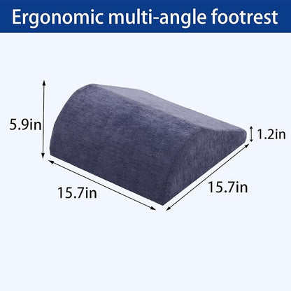 Foot Rest for Under Desk at Work, Ergonomic Under Desk Footrest with Washable Cover for Office, Home & Gaming Leg Elevation Pillow Blue